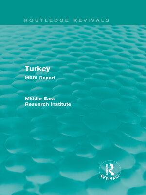 cover image of Turkey (Routledge Revival)